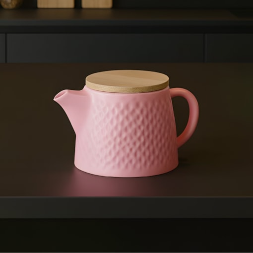 Bule de Chá de Cerâmica com Infusor Knit Duo Teapot Moncloa Rosa 550ml Bule de Chá de Cerâmica com Infusor Knit Duo Teapot Moncloa Rosa 550ml