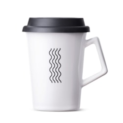 Caneca de Cerâmica com Tampa But First Tea Moncloa Branco 300ml Caneca de Cerâmica com Tampa But First Tea Moncloa Branco 300ml