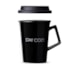 Caneca de Cerâmica com Tampa Stay Cozy Moncloa Preto 300ml