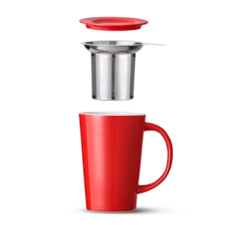 Caneca de Chá de Cerâmica com Infusor Bulky Duo Mug Moncloa Vermelho 450ml