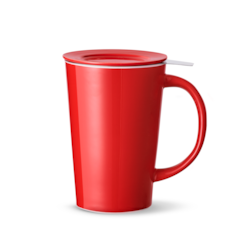 Caneca de Chá de Cerâmica com Infusor Bulky Duo Mug Moncloa Vermelho 450ml