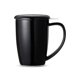 Caneca de Chá de Cerâmica com Infusor Curvy Duo Mug Moncloa - Preto
