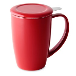 Caneca de Chá de Cerâmica com Infusor Curvy Duo Mug Moncloa Vermelho 433ml