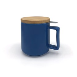Caneca de Chá de Cerâmica com Infusor Smug Duo Mug Moncloa Azul 350ml