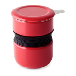 Caneca de Chá de Porcelana sem Alça com Infusor Curve Asyan Style For Life Vermelho 354ml Caneca de Chá de Porcelana sem Alça com Infusor Curve Asyan Style For Life Vermelho 354ml