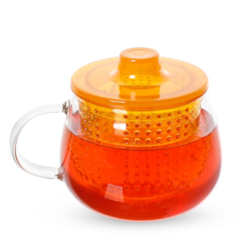 Caneca de Chá de Vidro com Infusor Hive Duo Cup Moncloa Amarelo 300ml