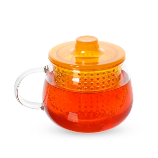 Caneca de Chá de Vidro com Infusor Hive Duo Cup Moncloa Amarelo 300ml