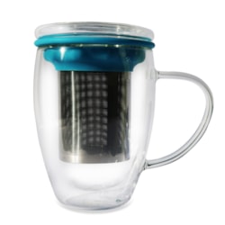 Caneca de Chá de Vidro com Infusor Rebel Duo Cup Moncloa Azul 300ml Caneca de Chá de Vidro com Infusor Rebel Duo Cup Moncloa Azul 300ml