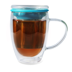 Caneca de Chá de Vidro com Infusor Rebel Duo Cup Moncloa Azul 300ml Caneca de Chá de Vidro com Infusor Rebel Duo Cup Moncloa Azul 300ml