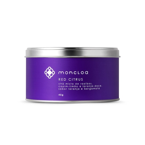 Chá Infusão Rooibos Red Citrus Moncloa Lata 45g - Fonte de Antioxidantes - Saúde da Mulher - Alívio do Estresse - Rooibo
