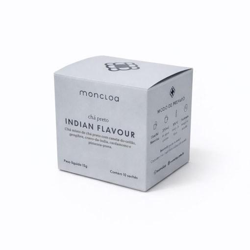 Chá Preto Indian Flavour Moncloa 15g. Caixa com 10 Sachês.