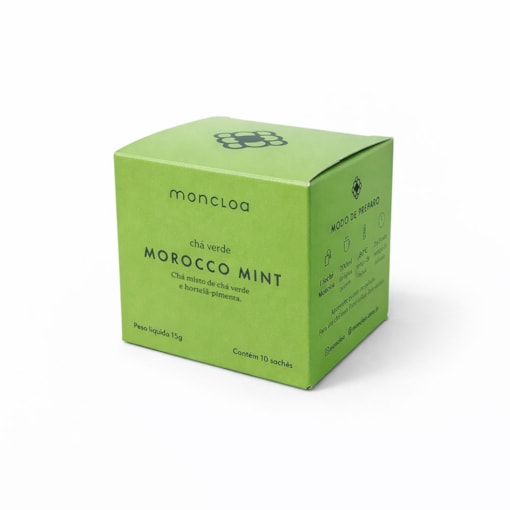 Chá Verde Morocco Mint Moncloa 15g. Caixa com 10 Sachês.