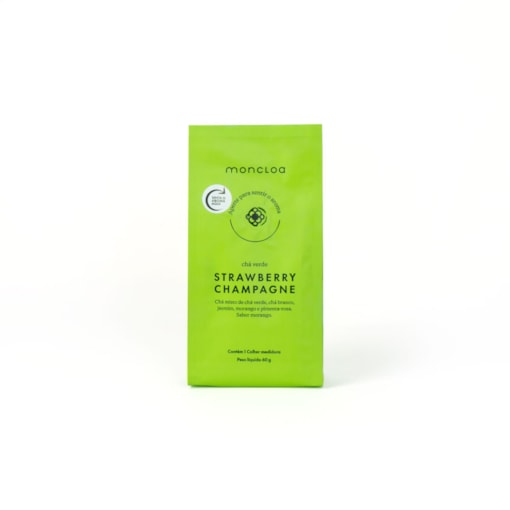 Chá Verde Strawberry Champagne Moncloa Pouch Valvulado 60g